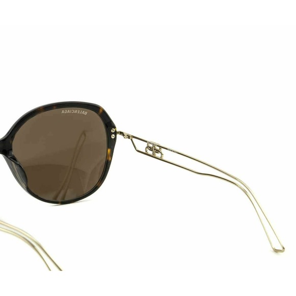 Balenciaga Oversized Round Havana Brown Acetate & Gold Frame Non-Polarized - Picture 7 of 8